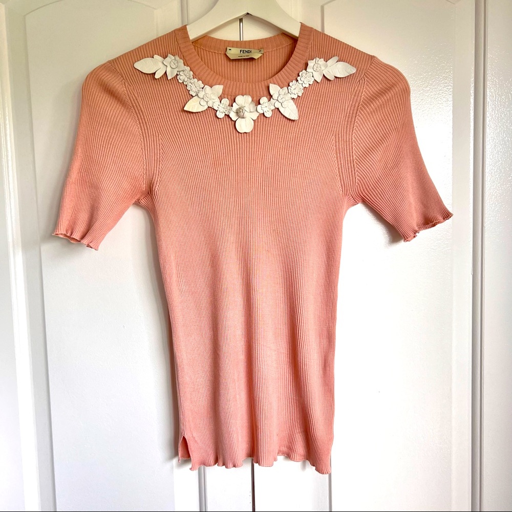 Fendi Pink Ribbed Knit